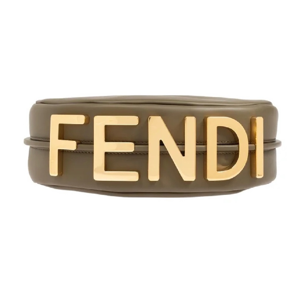 FENDI Fendigraphy logo embellished leather hobo shoulder bag - Picture 3 of 8